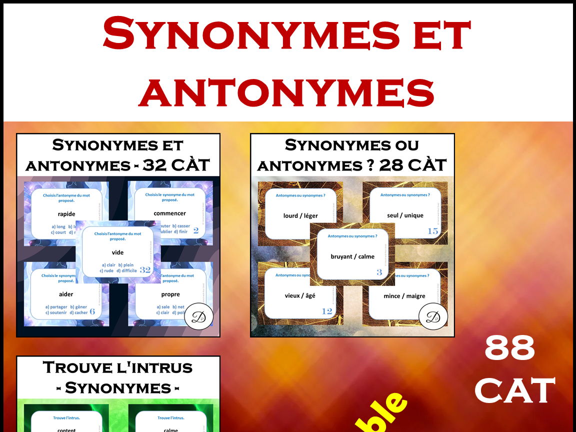 Synonymes et antonymes - Ensemble / Synonyms and Antonyms