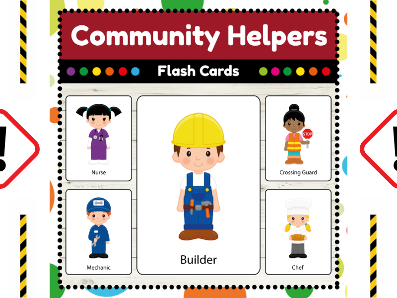 Community Helpers Flashcards : People Who Help Us Display Posters Cards