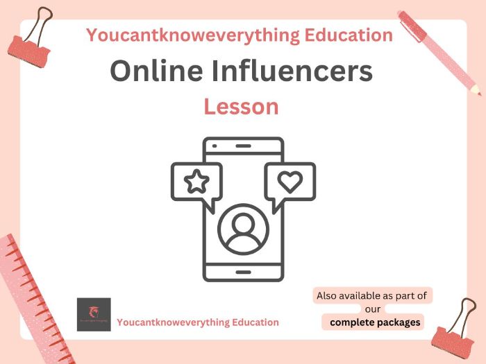 Social Media Influencers PSHE Lesson