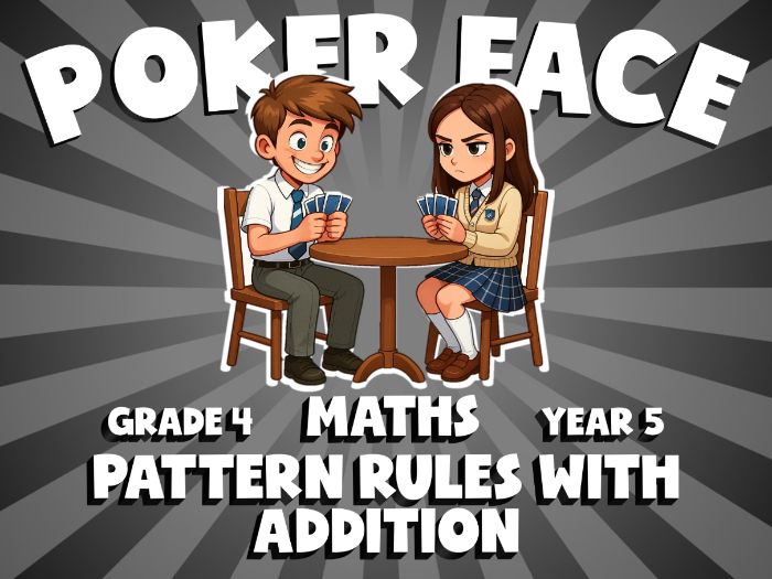 Pattern Rules with Addition POKER FACE Maths Game | No-Prep Year 5 Review Activity