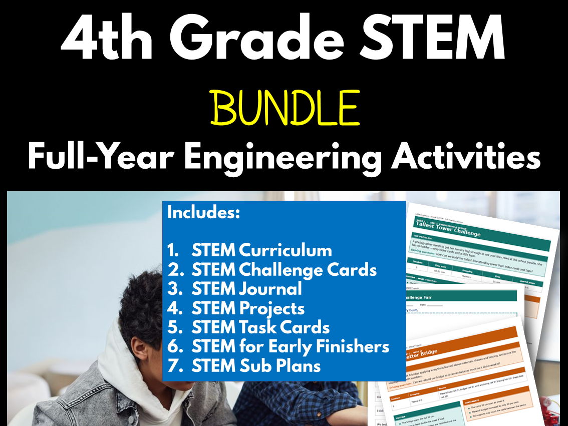 4th Grade STEM Bundle | Full-Year Engineering Activities