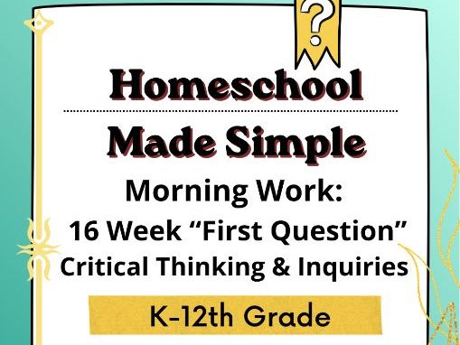 Morning Work | 16 Week "First Question" | Grades K-12th