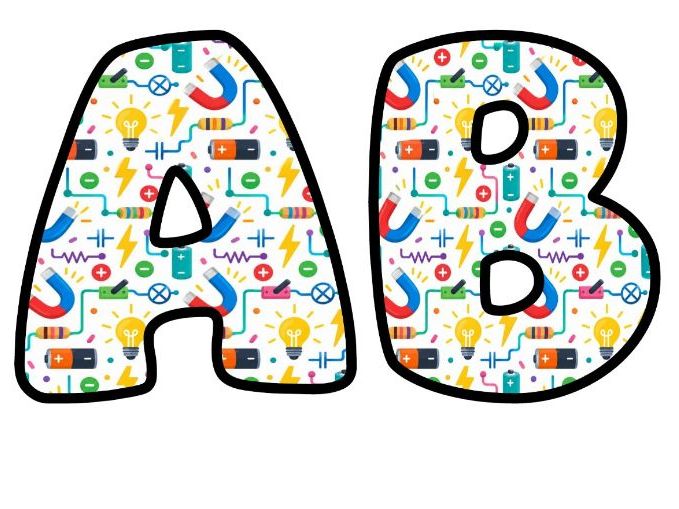 Circuits Bulbs Batteries Bubble Letters | Science Topic Bulletin Board Letters
