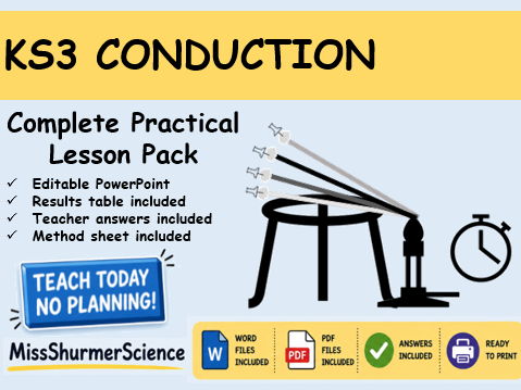 KS3 Conduction Complete Practical Lesson Pack (Energy)