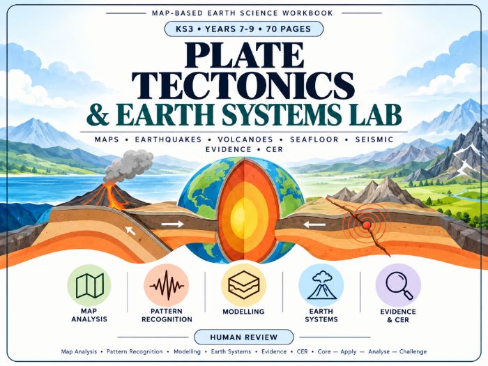 Plate Tectonics & Earth Systems Lab – KS3 Science | 70 Pages