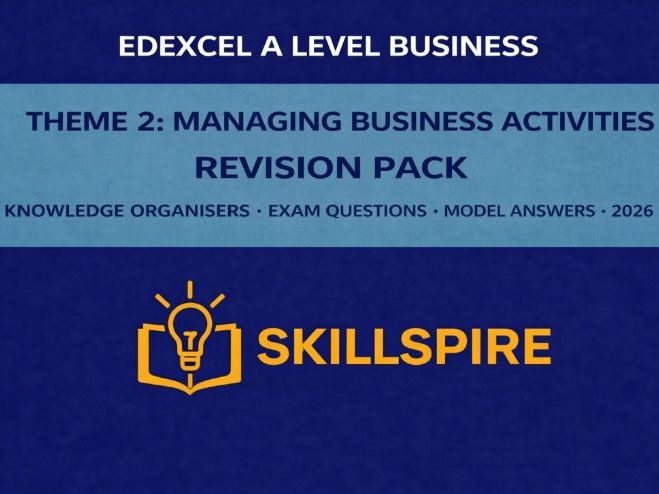 Edexcel A-Level Business Theme 2: Managing Business Activities | Complete Revision Pack