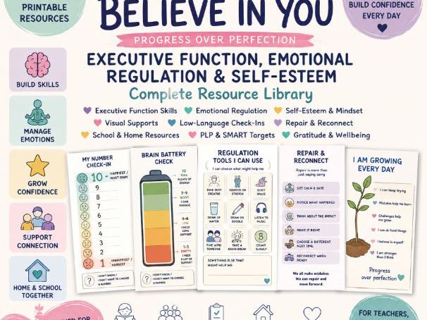 Executive Function, Emotional Regulation & Self-Esteem Toolkit | ADHD, SEN & Neurodiversity | PS We