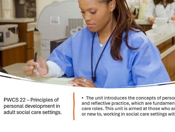 PWCS 22 – Principles of personal development in adult social care settings.