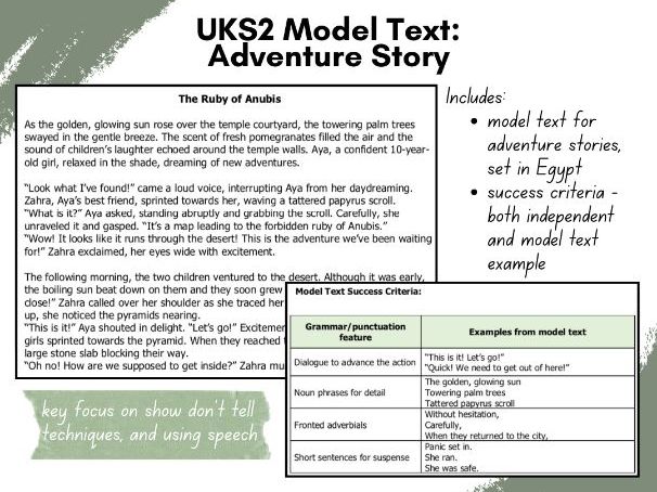 UKS2 Model Text - Adventure Story (Egypt)