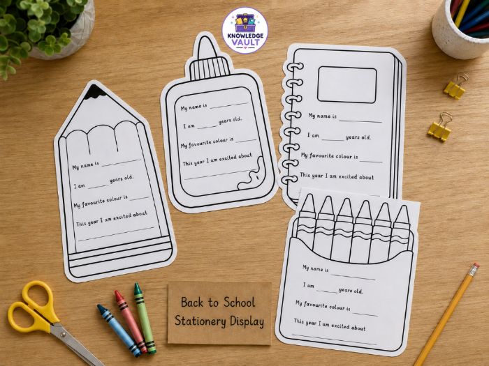 Back to School Stationery Display Pack | EYFS KS1 KS2 KS3 | Classroom Activity