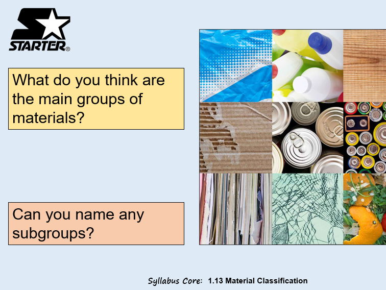 1.13 Material classification Edexcel GCSE DT