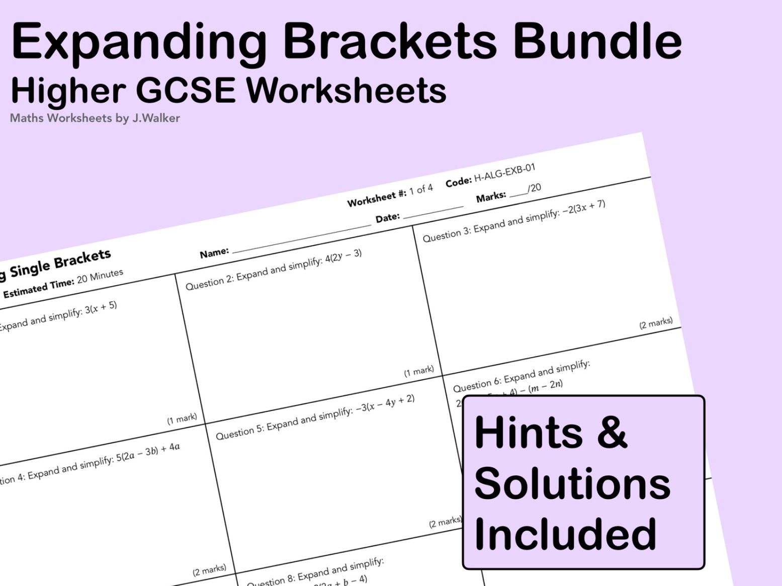 GCSE Maths: Expanding Brackets Bundle - Higher Tier