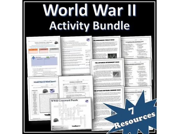 World War II - World History Activity Bundle | Webquest | Puzzles | EDITABLE