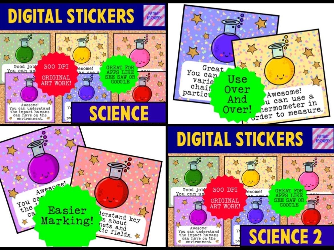 Mini Bundle Digital Reward Virtual Teacher Stickers Star Science Marking Teaching Resources