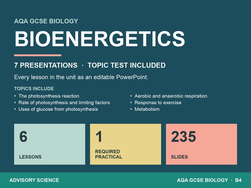 AQA GCSE Biology B4 Bioenergetics | 7 Lesson Presentations and Topic Test