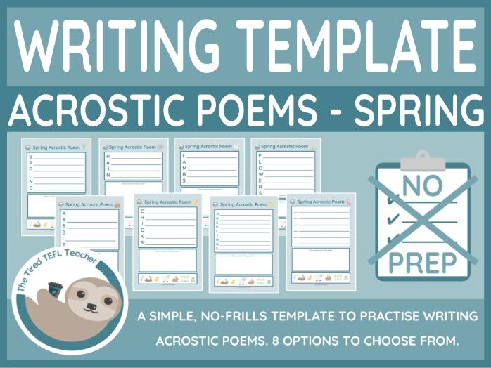 Spring Acrostic Poem Templates
