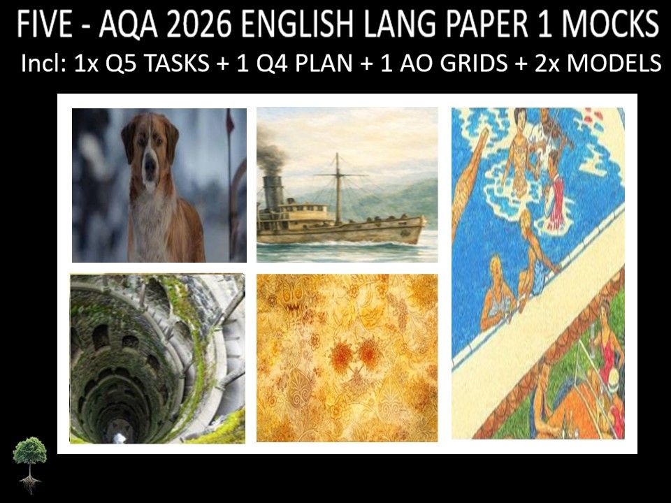 FIVE - AQA PAPER 1 | 2026 FULL MOCKS | Q5 TASKS | Q4 PLAN |AO GRIDS | MODELS