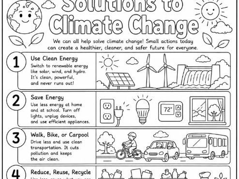Solutions to Climate Change Colouring Factsheet