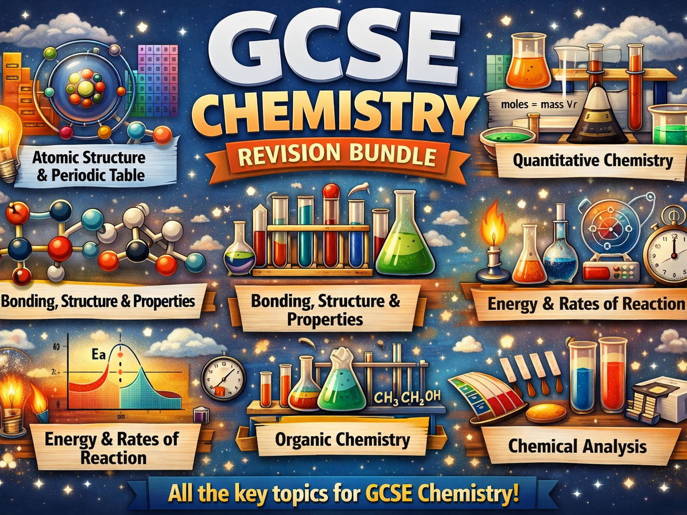 OCR GCSE Chemistry C1–C6 Complete Revision Bundle: Low-Stakes Retrieval Practice for All Topics