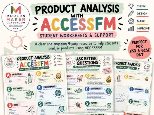 Product Analysis with ACCESSFM | KS3 & GCSE D&T Student Worksheets & Worked Example