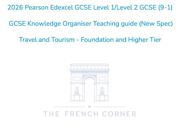 2026 Edexcel GCSE French KO + Writing Mat – Travel and Tourism (French and English)