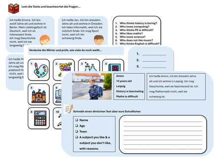 School Subjects (German) – Independent Learning & Cover Pack