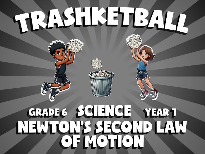 Newton's Second Law of Motion TRASHKETBALL Science Game | No-Prep Year 7 Review Activity