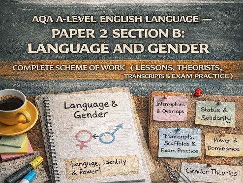 AQA A-Level English Language – Paper 2 Section B: Language and Gender | Complete Scheme of Work