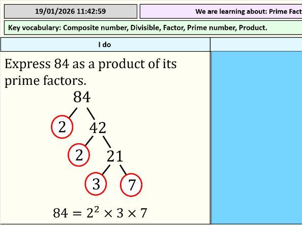 Prime Factorisation (PFD)  - Full Lesson