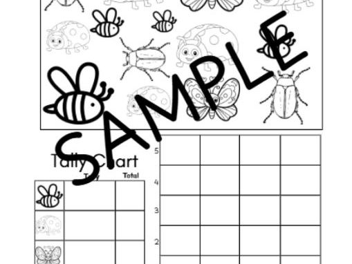 Colour, count, tally and graph! Mini-beast theme