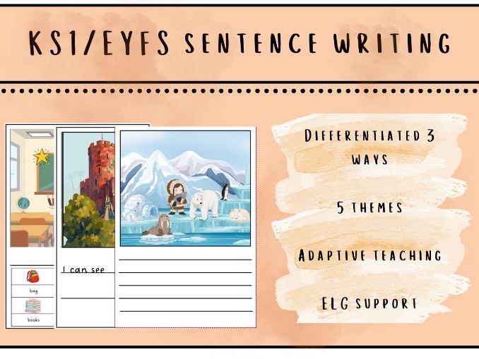 EYFS & KS1 Sentence Writing Activities | Differentiated Writing Pack 2 | 5 Themes