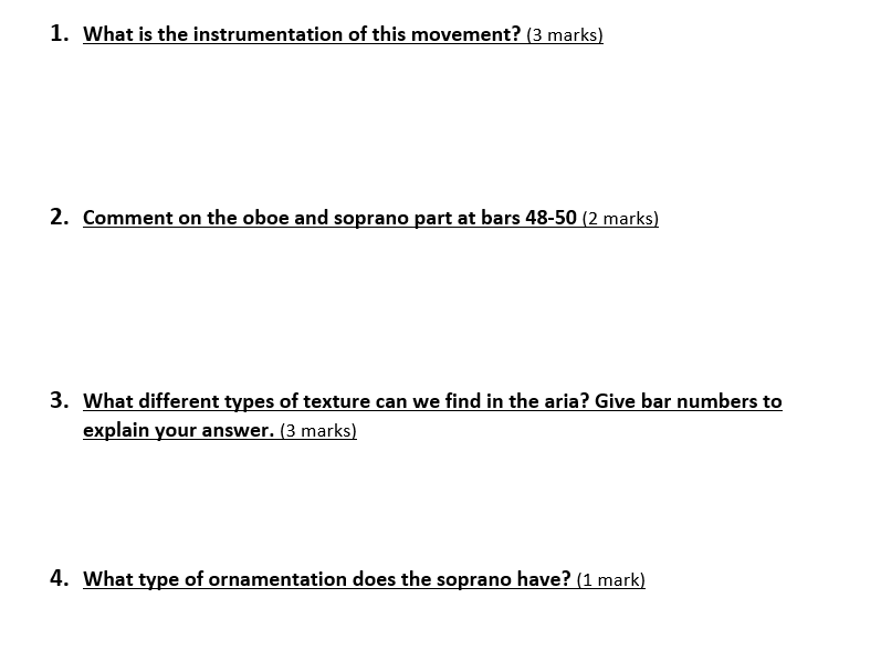 Edexcel A level Bach Test