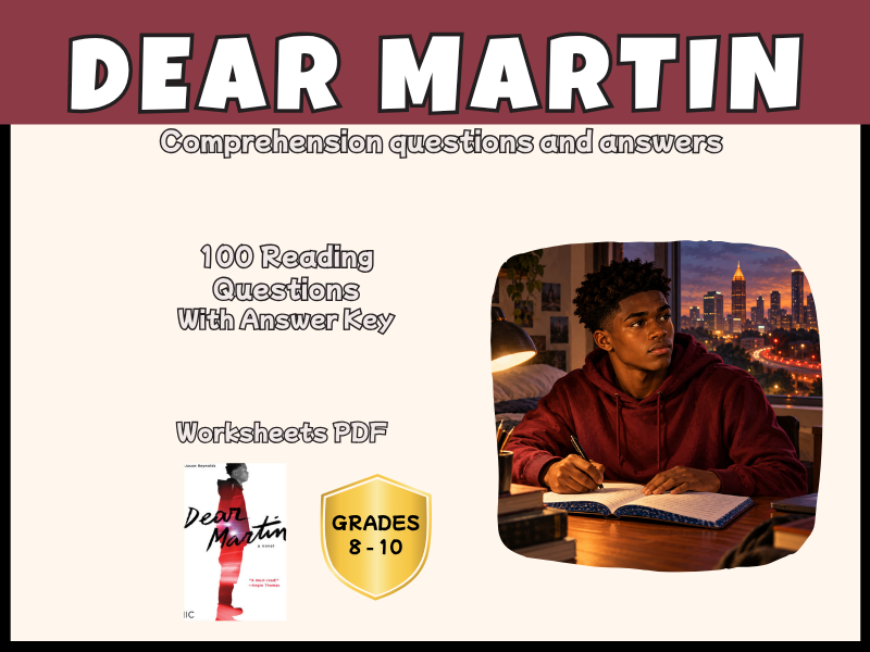 Dear Martin Reading Comprehension Questions & Answers | Years 8-10 English PDF