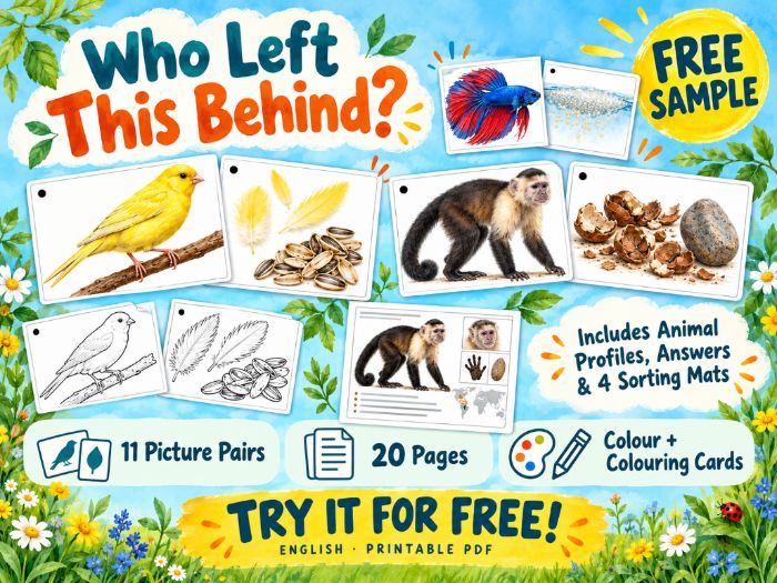**Who Left This Behind? – Free Sample with 11 Animal Pairs**
