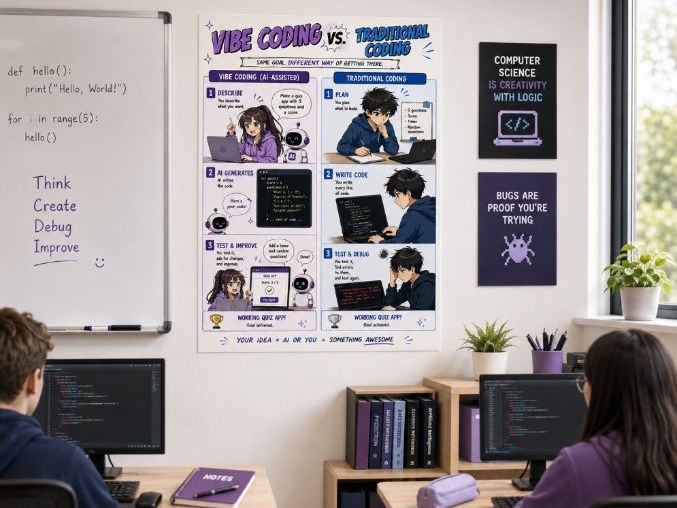 Vibe Coding vs Traditional Coding | FREE AI & Computer Science Poster
