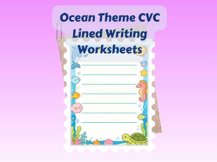 Under the Sea CVC Phonics Lined Writing Paper Pack