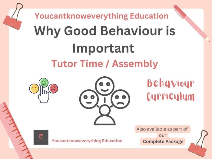 Importance of behaviour tutorial / assembly