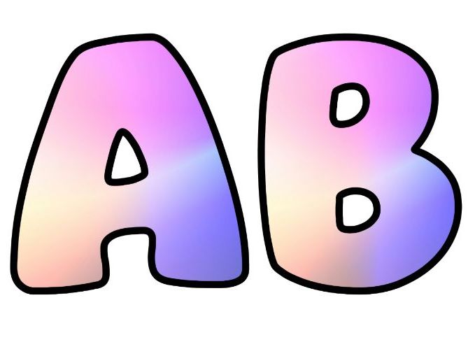 Purple Pink White Fade Lettering Set | Classroom Display | Upper & Lowercase, 0-9 and Signs