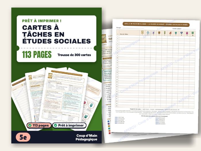 French Social Studies Task Cards Grade 5 New France Government | Musée de Minuit