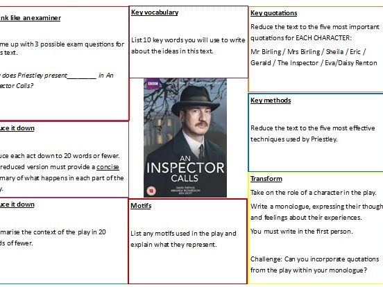 AQA Literature Thinking Hard Tasks