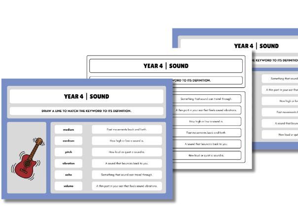 Year 4 Science Vocabulary Matching | Canva Editable Worksheets
