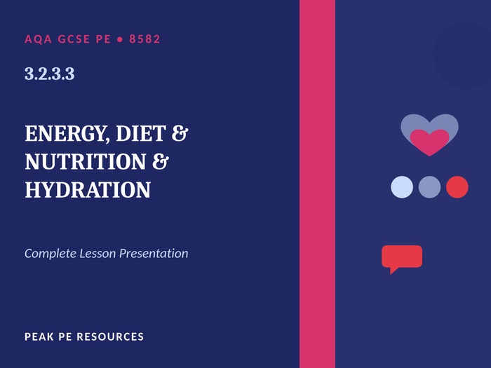 AQA GCSE PE (8582) - 3.2.3.3 Energy, Diet, Nutrition & Hydration | Lesson (31 Slides)