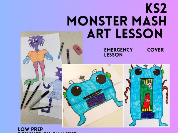 KS2 Art Cover Lesson Plan | No Prep Monster Drawing Game