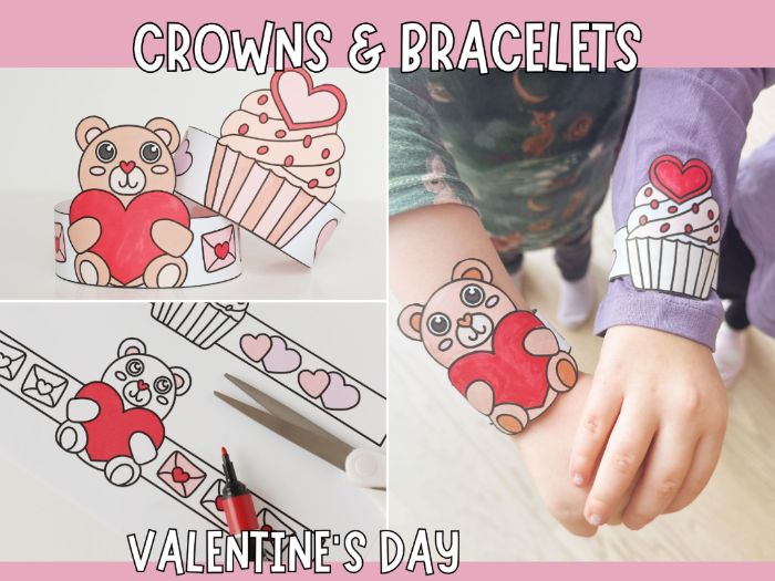 Valentine’s Bracelets & Crowns - Printable Craft for Kids