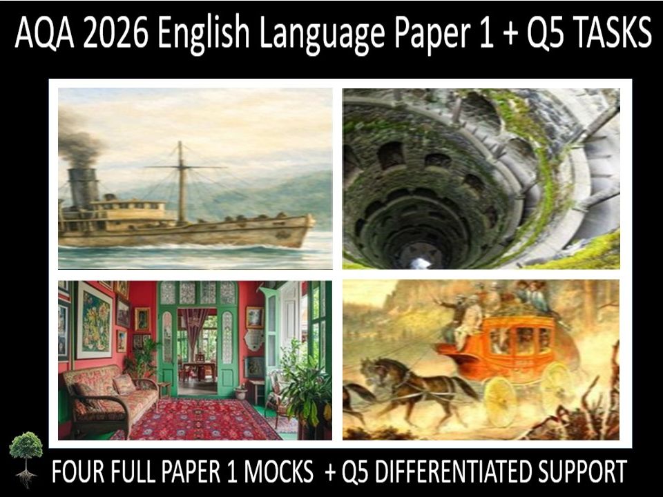 Four AQA 2026 GCSE English Language Paper 1 Mocks | Q5 TASKS