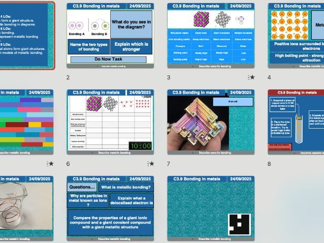 AQA Chemistry C3.9 – Bonding in Metals (Updated 2025 | Editable Lesson, Worksheets, Assessment & Fre