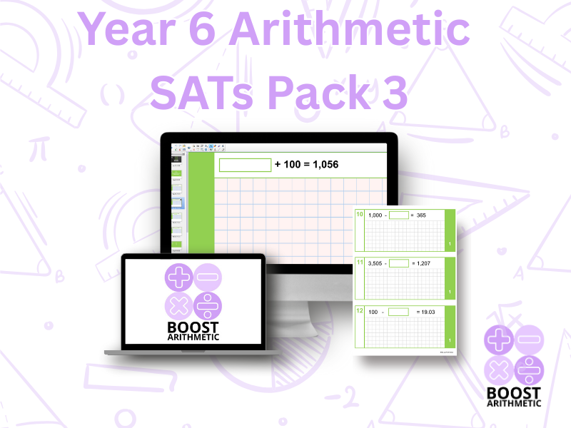 Year 6 Arithmetic SATs Preparation Pack 3 (12 Lessons with Answers)