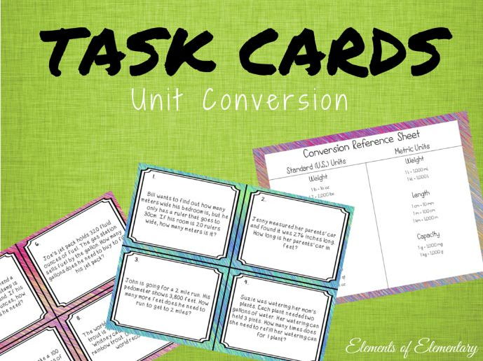 Unit Conversion Math Task Cards