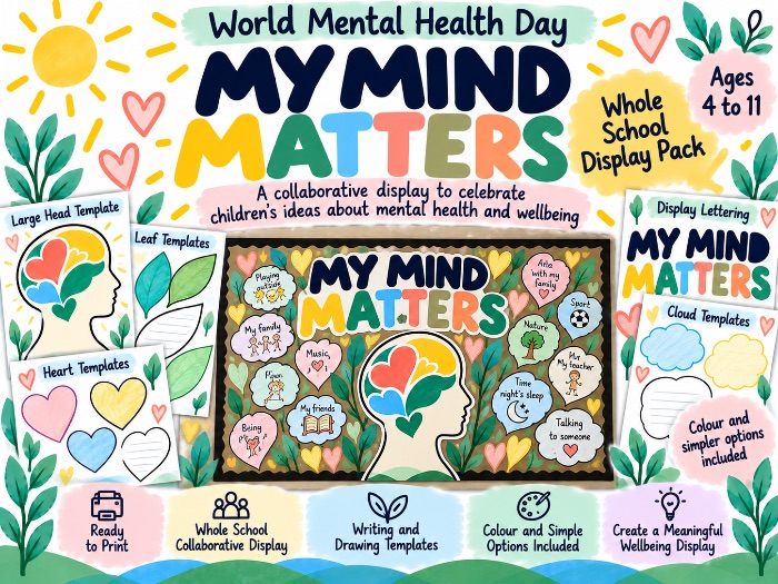 World Mental Health Day Display | Whole School Mental Health & Wellbeing Display Pack