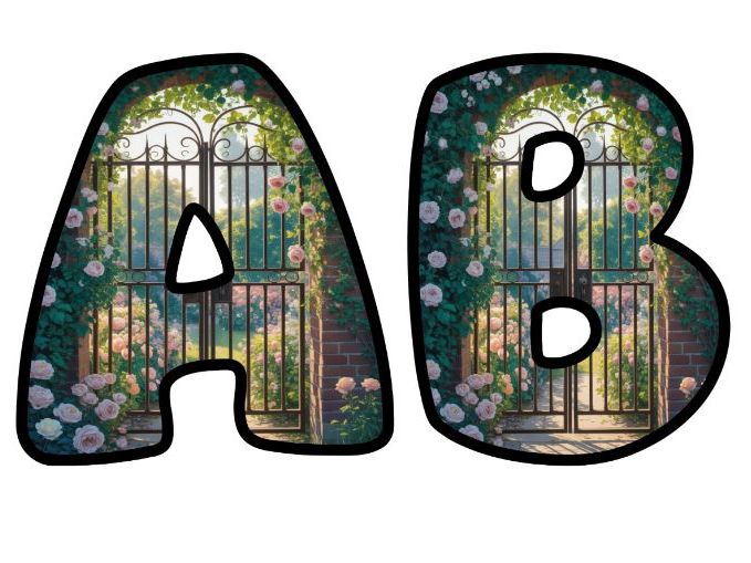 The Secret Garden Writing Book Lettering Set | Classroom Display | Upper & Lowercase, 0-9 and Signs